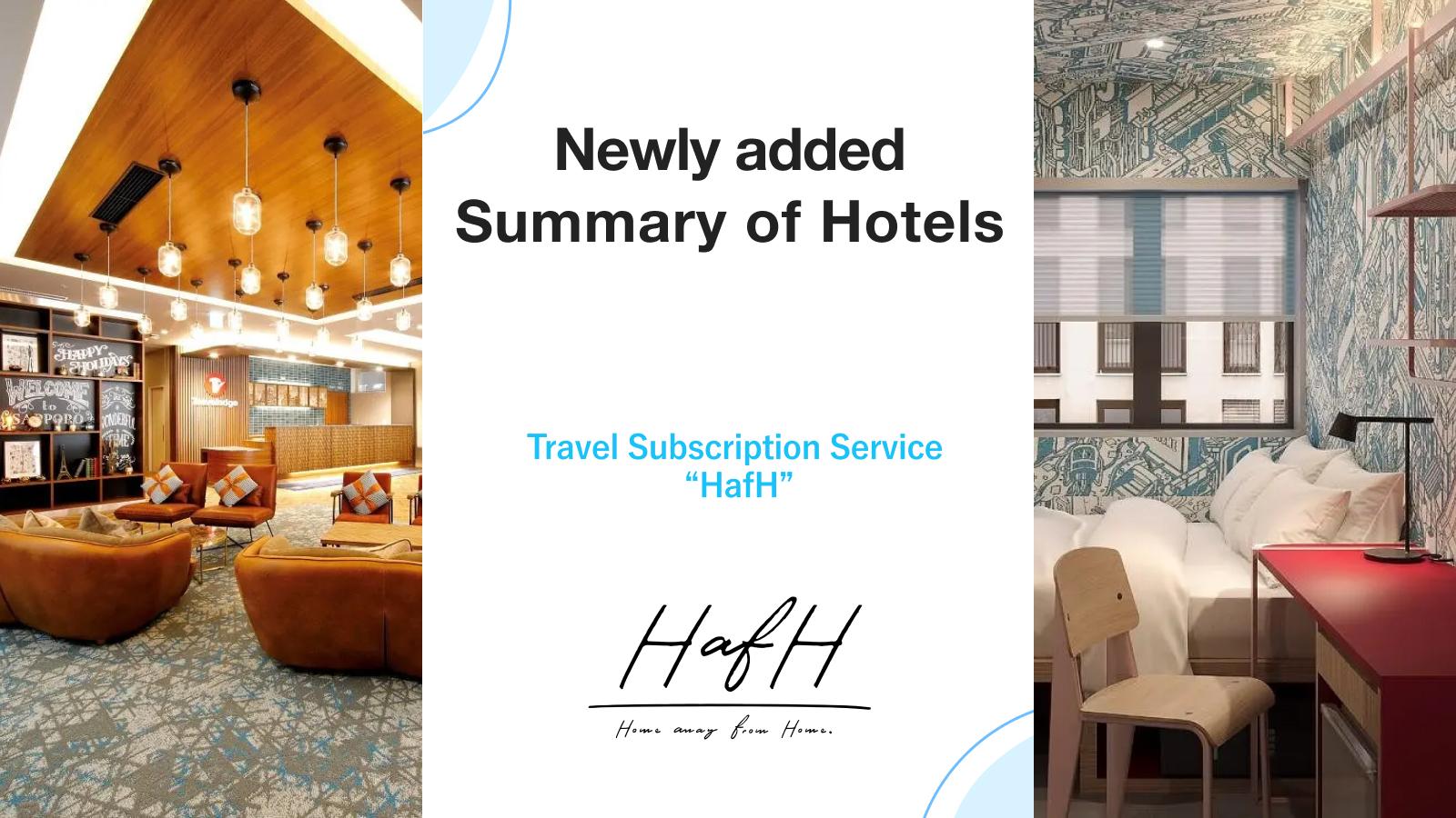Newly added recommended Hotels!