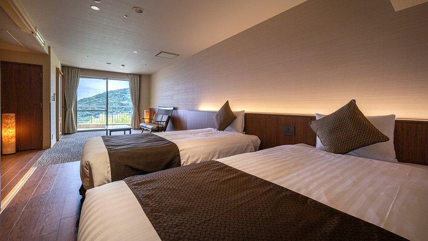 스탠다드 서양식 트윈룸 (조식 및 저녁 포함) (Western-style Twin Standard Room (dinner and breakfast included)) - 가메노이 호텔 아타미 (Kamenoi Hotel Atami)