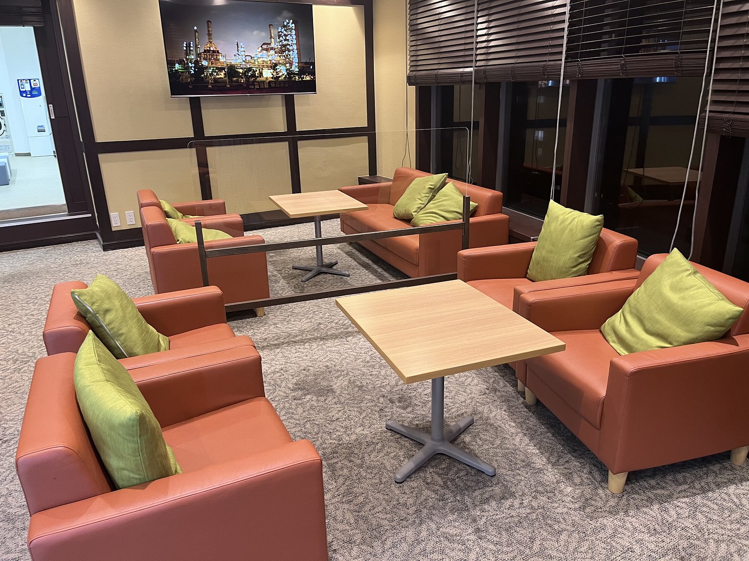 Relaxing with Free Coffee in the Lounge!