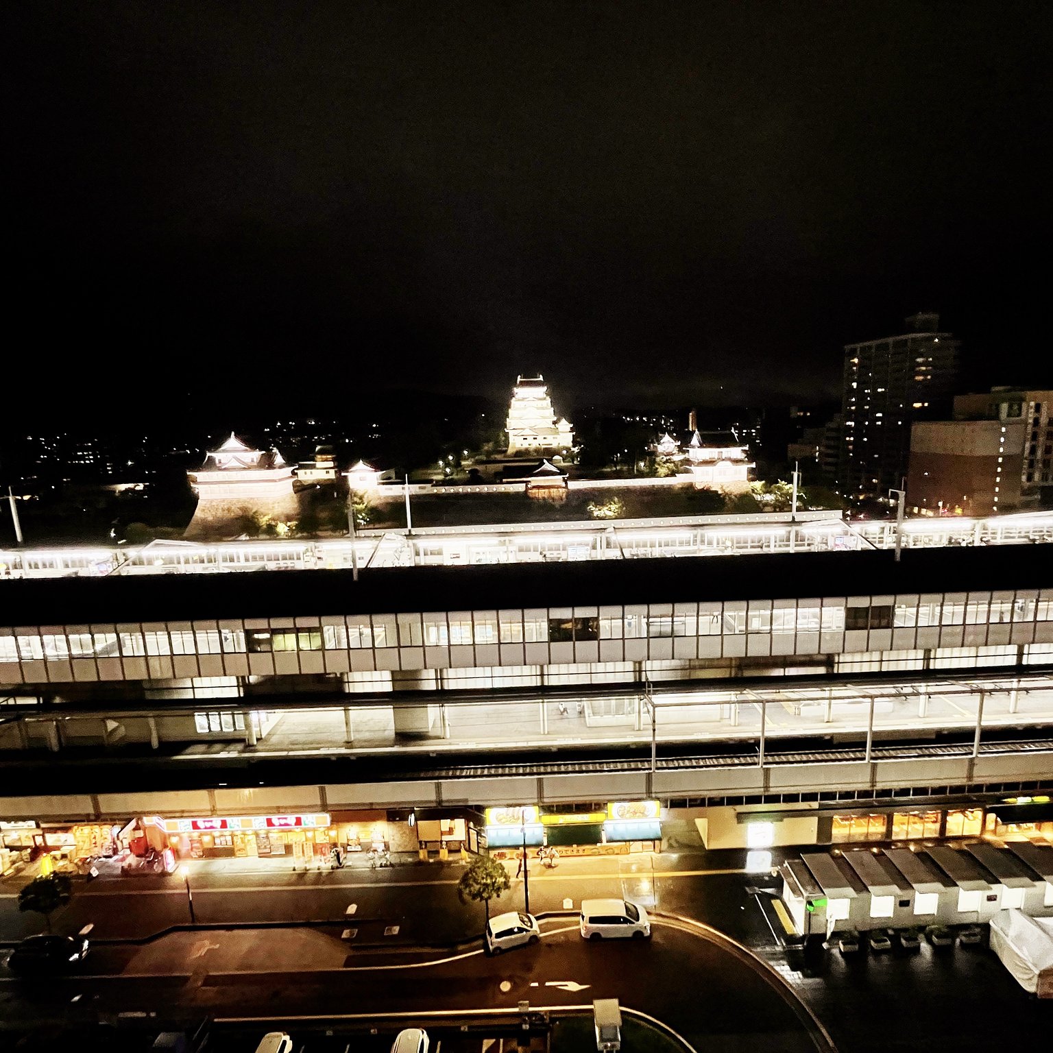 Castle and Shinkansen View
