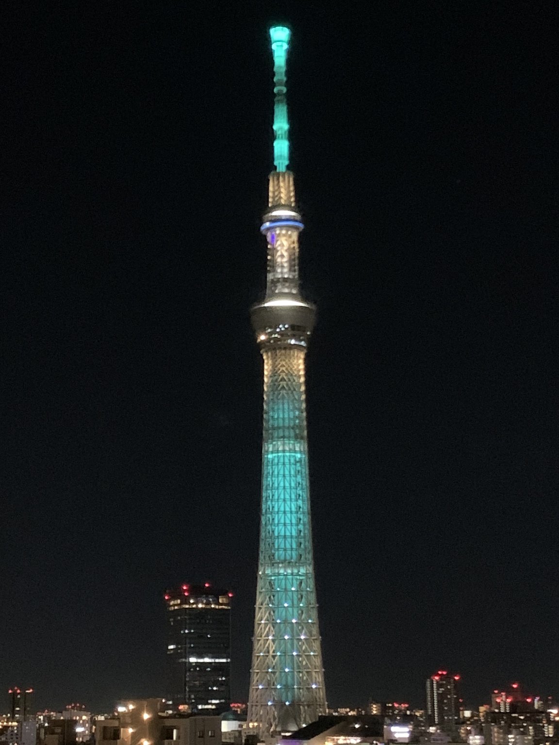 Between Skytree and Sensoji Temple! Haha