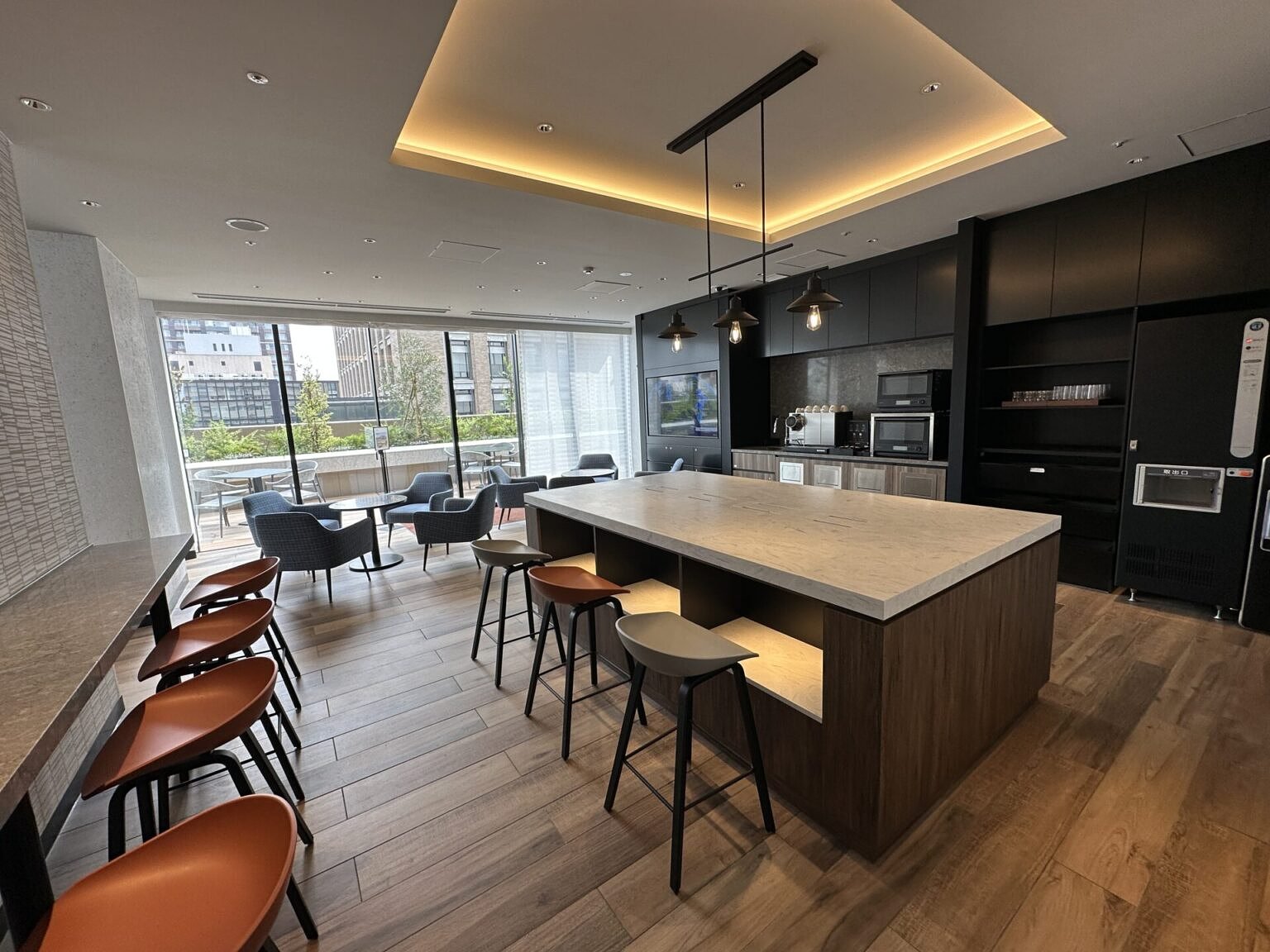 Great lounge and gym for guests!