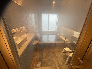 What a wonderful hotel! It's amazing to have a hot spring bath in the room with a view of the sea!!